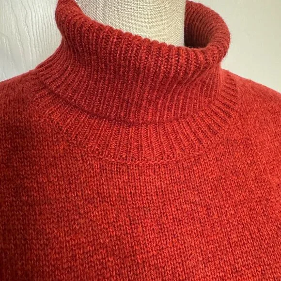 Marine Layer Red Love Me Tender Turtleneck Wool Cashmere Dress size S Valentine - Picture 3 of 5